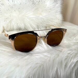 Steve Madden Gold and Brown Sunglasses